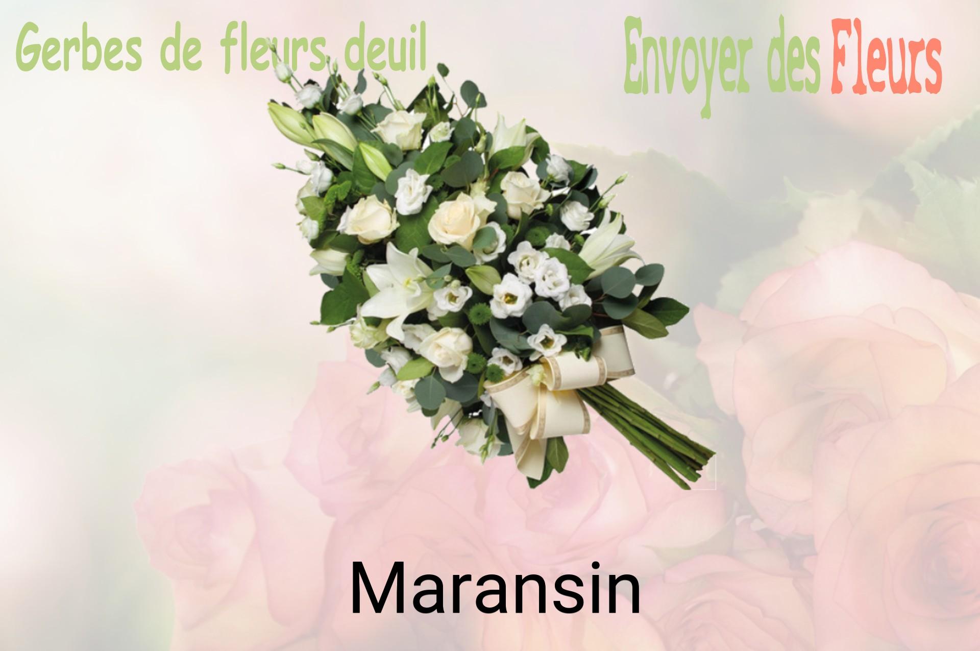 Gerbe de fleurs de deuil livrée à Maransin